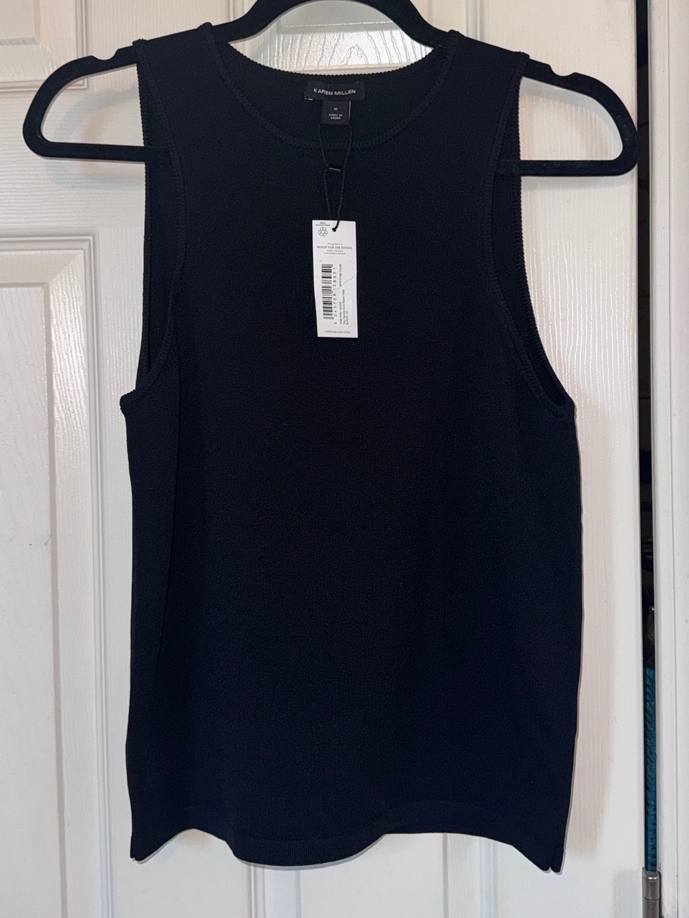 NWT Karen Millen Black Sleeveless Crewneck Tank